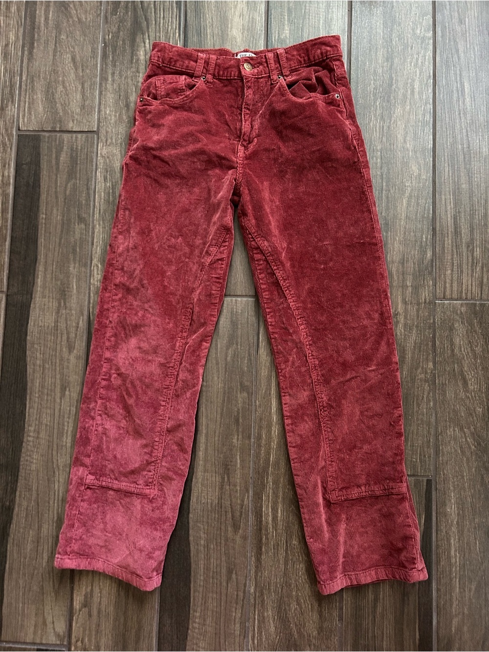 Free People We The Free Risk Taker Corduroy Straight Leg Pants in Red Sz 27 - Picture 3 of 9